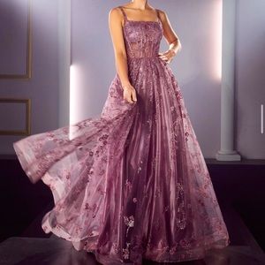 Ladivine prom dress by Cinderella Divine #j840: size 4, color mauve
